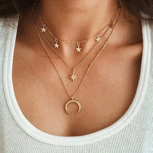 Star Posh Jewelry - Ishtar Star 3 Tier Gold Layered Necklace